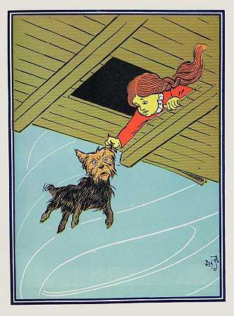 她抓住了托托`She caught Toto by the ear (1900) by the ear by William Wallace Denslow
