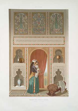 西迪·尤苏夫·阿达米之家保姆房间`Maison Sidi Youçouf Adami; chambre de la nourrice (1877) by Émile Prisse d&;Avennes