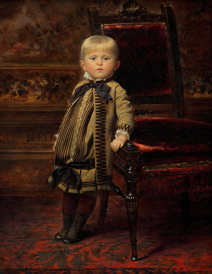 男孩的肖像`Portrait of a Boy by Ernst Klimt