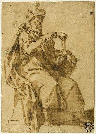 塞缪尔登基`Samuel Enthroned (1586~89) by Cesare Nebbia