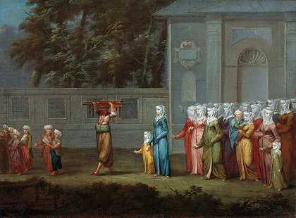 开学第一天`The First Day of School (c. 1720 ~ c. 1737) by Jean Baptiste Vanmour