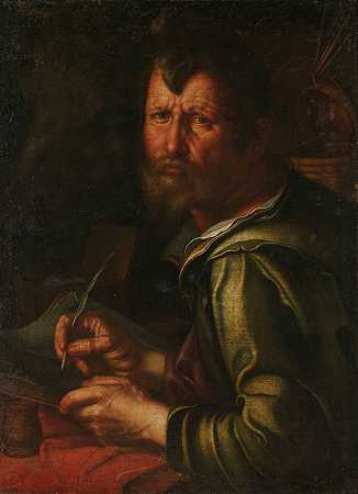 福音传道者圣卢克`The Evangelist Saint Luke (1610 ~ 1615) by Joachim Wtewael