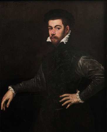 绅士的肖像`Portrait of a Gentleman (circa 1554) by Jacopo Tintoretto