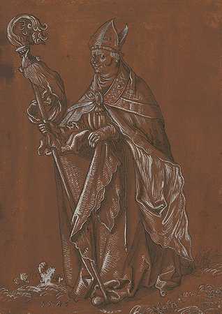 Hl。主教（路德维希·冯·图卢兹），汉斯·巴尔登之后`Hl. Bischof (Ludwig von Toulouse), nach Hans Baldung (1546) by Hans Hug Kluber