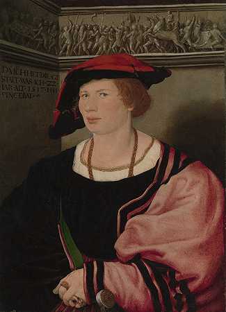 贝内迪克特·冯·赫滕斯坦（生于1495年左右，死于1522年）`Benedikt von Hertenstein (born about 1495, died 1522) (1517) by Hans Holbein The Younger
