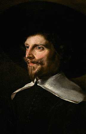 戴帽子的男人的肖像`Portrait of a Man in a Hat (1630~1635) by Abraham de Vries