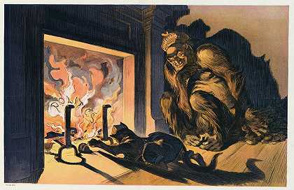猫头鹰`The catspaw (1912) by Udo Keppler