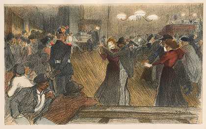 障碍物平衡`Bal de Barrière (1898) by Théophile Alexandre Steinlen
