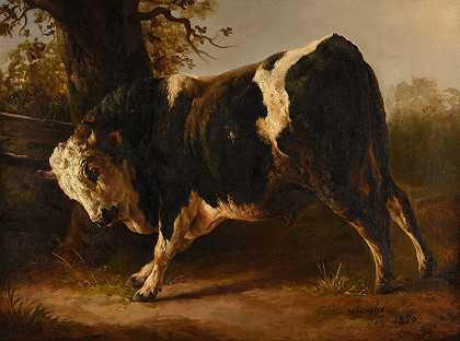 愤怒的公牛`Taureau en courroux (1833~1850) by Jacques-Raymond Brascassat