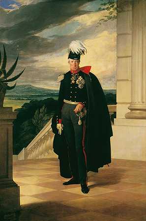 穿着普鲁士制服的奥地利弗朗茨一世皇帝`Kaiser Franz I. von Österreich in preußischer Generalsuniform (1834) by Friedrich von Amerling