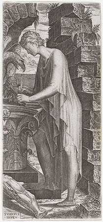 福音书作者圣约翰`Saint John the Evangelist (1556) by Lambert Suavius