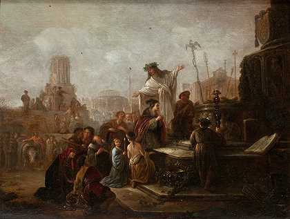 路司特拉的圣保罗和圣巴拿巴`St. Paul and St. Barnabas at Lystra by Jacob Willemsz De Wet