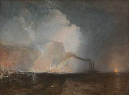 斯塔法，芬加尔和山洞`Staffa, Fingals Cave (1831 ~ 1832) by Joseph Mallord William Turner