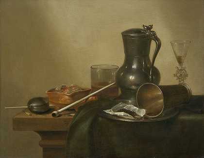 Willem Claesz Heda的烟草静物画`Tobacco Still Life (1637) by Willem Claesz Heda