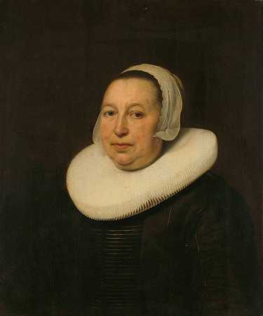 玛丽亚·皮特斯德·德利斯特（公元1652年），塞缪尔·范兰斯伯格的妻子`Maria Pietersdr de Leest (d. 1652), Wife of Samuel van Lansbergen (1646) by Bartholomeus van der Helst