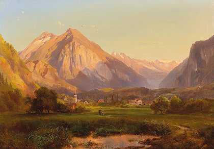 高山景观`Alpine Landscape by Anton Hansch