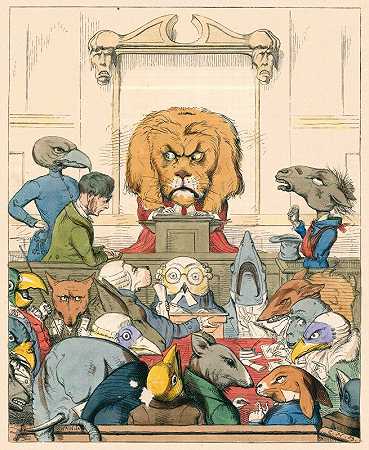 狮子法庭`The Lions Court (1857) by Charles Henry Bennett