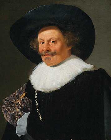 贵族肖像`Portrait Of A Nobleman by Circle of Frans Hals
