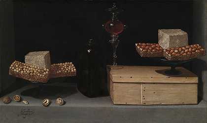胡安·范德哈门·莱昂的《带糖果的静物画》`Still Life with Sweets (1622) by Juan van der Hamen y León
