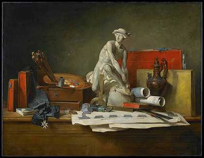 艺术的属性和Jean Baptiste Siméon Chardin给予它们的奖励`The Attributes of the Arts and the Rewards Which Are Accorded Them (1766) by Jean-Baptiste-Siméon Chardin