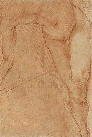 侧卧像`Reclining Figure (1520) by Pontormo (Jacopo Carucci)