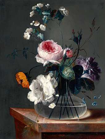 约翰·施洗者德雷克斯勒的《花卉静物》`Blumenstillleben (1786) by Johann Baptist Drechsler