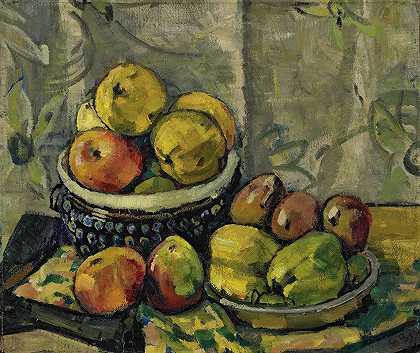 汉斯·布鲁尔曼的《两碗水果》`Fruits In Two Bowls (1909) by Hans Brühlmann