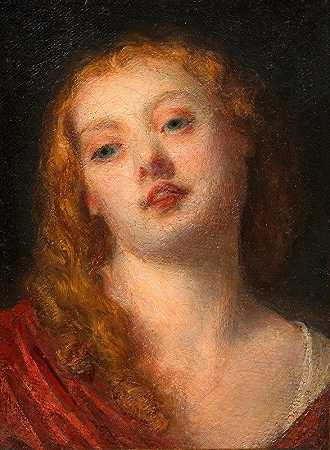 安娜·约瑟法·特蕾西亚·布雷耶，艺术家的第二任妻子（1836-1889）`Anna Josefa Theresia Brayer, zweite Gattin des Künstlers (1836~1889) (ca. 1866) by Johann Baptist Reiter