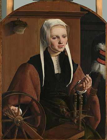 一个女人的肖像，可能是安妮·科德`Portrait of a Woman, possibly Anne Codde (1529) by Maarten Van Heemskerck