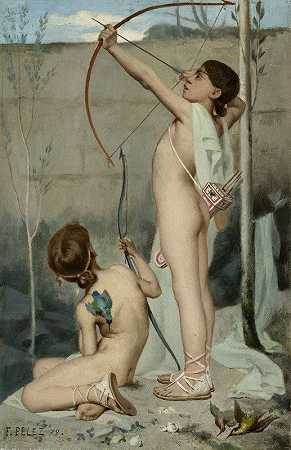 弓箭手`Archers (1879) by Fernand Pelez