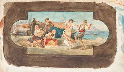 意大利人的舞蹈`Der Tanz der Italiener – Entwurf eines Deckengemäldes (1880~1881) by Franz von Matsch