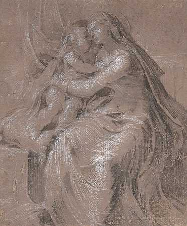 圣母子`Madonna and Child (1503–40) by Parmigianino
