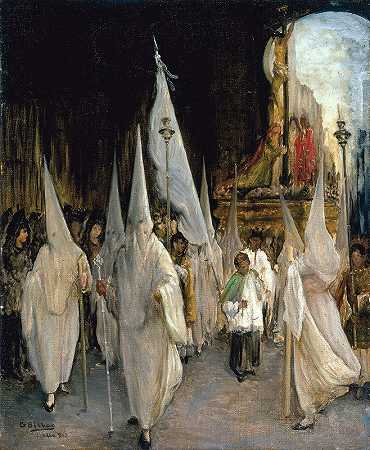 七字行`Procession of the Seven Words (1902) by Gonzalo Bilbao Martínez