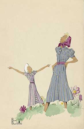 条纹连衣裙`Kleid aus gestreifter (1941)