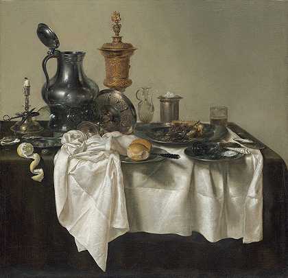 Willem Claesz Heda的带肉馅馅饼的宴会品`Banquet Piece with Mince Pie (1635) by Willem Claesz Heda