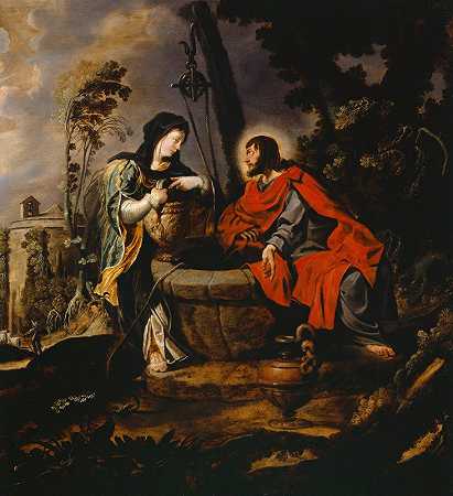 基督与撒马利亚女人`Christ and the Samaritan Woman by Simon de Vos