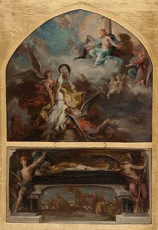 圣丹尼斯的复活与神化`Résurrection et Apothéose de saint Denis (1873) by Henri Leopold Lévy