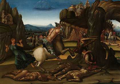 卢卡·西诺雷利工作室《圣乔治与龙》`Saint George and the Dragon (1495 ~ 1505) by Workshop of Luca Signorelli