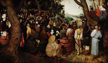 圣约翰浸礼会的布道`The Sermon of Saint John the Baptist (1566) by Pieter Bruegel The Elder