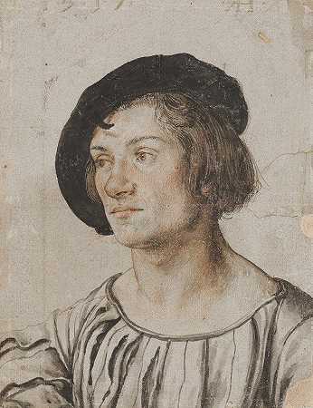 一个年轻人的肖像`Portrait of a Young Man (1517) by Ambrosius Holbein