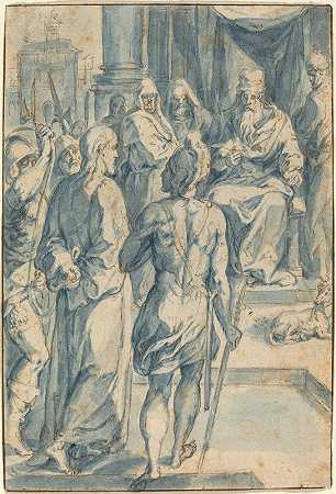基督在该亚法面前`Christ before Caiaphas by Crispijn van den Broeck