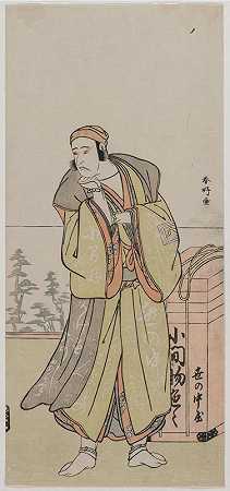 一川耀三二世是一名流动小贩`Ichikawa Yaozo II as an Itinerant Peddler (mid or late 1770s) by Katsukawa Shunkō