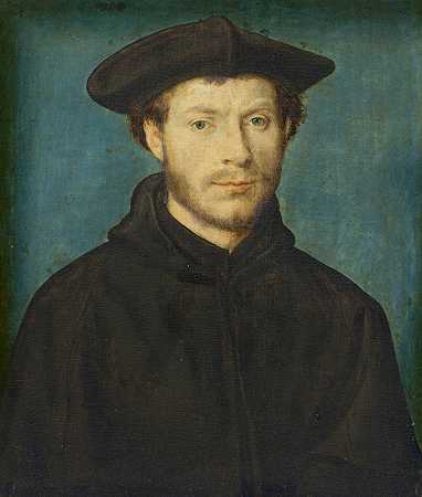 男人肖像`Portrait of a Man (c. 1536~1540) by Corneille de Lyon