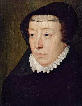 法国女王凯瑟琳·德梅迪奇肖像（1519-1589）`Portrait de Catherine de Médicis (1519~1589), reine de France (1565) by François Clouet
