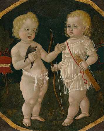 两个Putti`Two Putti (1490~1510) by Matteo di Giovanni