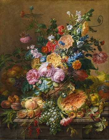 Dominicus Gottfried Waerdigh的《花》`Flowers (1714 ~ 1789) by Dominicus Gottfried Waerdigh