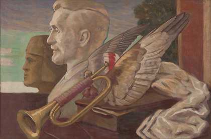 米兰·托姆卡·米特罗夫斯克的象征性静物画`Symbolic still life (1930) by Milan Thomka Mitrovský