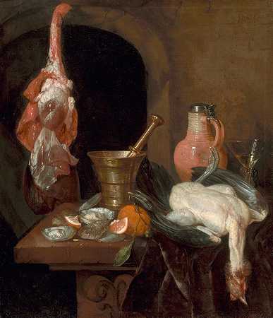 亚伯拉罕·范·拜伦的一顿饭的准备工作`Preparations for a Meal (1664) by Abraham van Beyeren