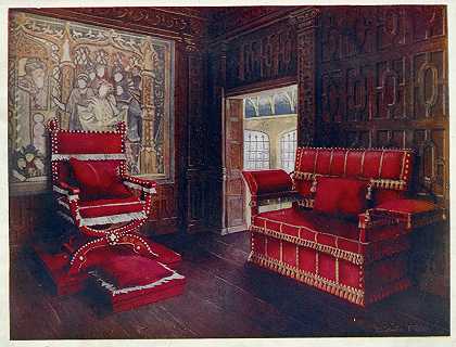 Edwin Foley的软垫椅子和沙发，两端可调`Upholstered chair and couch with adjustable ends (1910 ~ 1911) by Edwin Foley