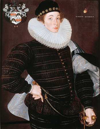 约克郡里布斯顿的理查德·古德里克`Richard Goodricke of Ribston, Yorkshire (circa 1578) by Cornelis Ketel